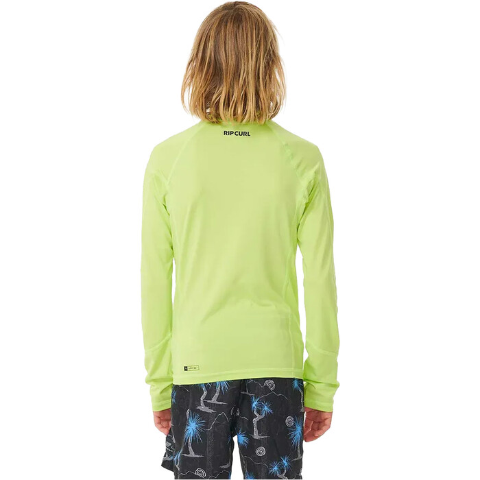 2024 Rip Curl Boys Brand Wave UPF Long Sleeve Rash Vest 122BRV - Lime